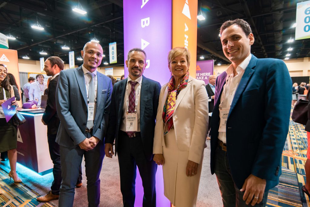 Celebrating the PerformRx partnership with Noel Ortiz, Director of Clinical Operations for PerformRx, Andrew Maiorini, VP of Clinical Programs for PerformRx, Susan Cantrell, CEO of AMCP, and Jason Borschow, CEO of Abarca