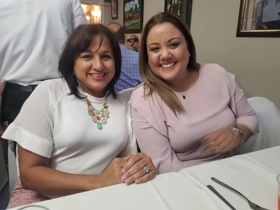 Nayda Rivera, Director of the #BetterCare Community Program with Marta Torres. Blind dinner. 
