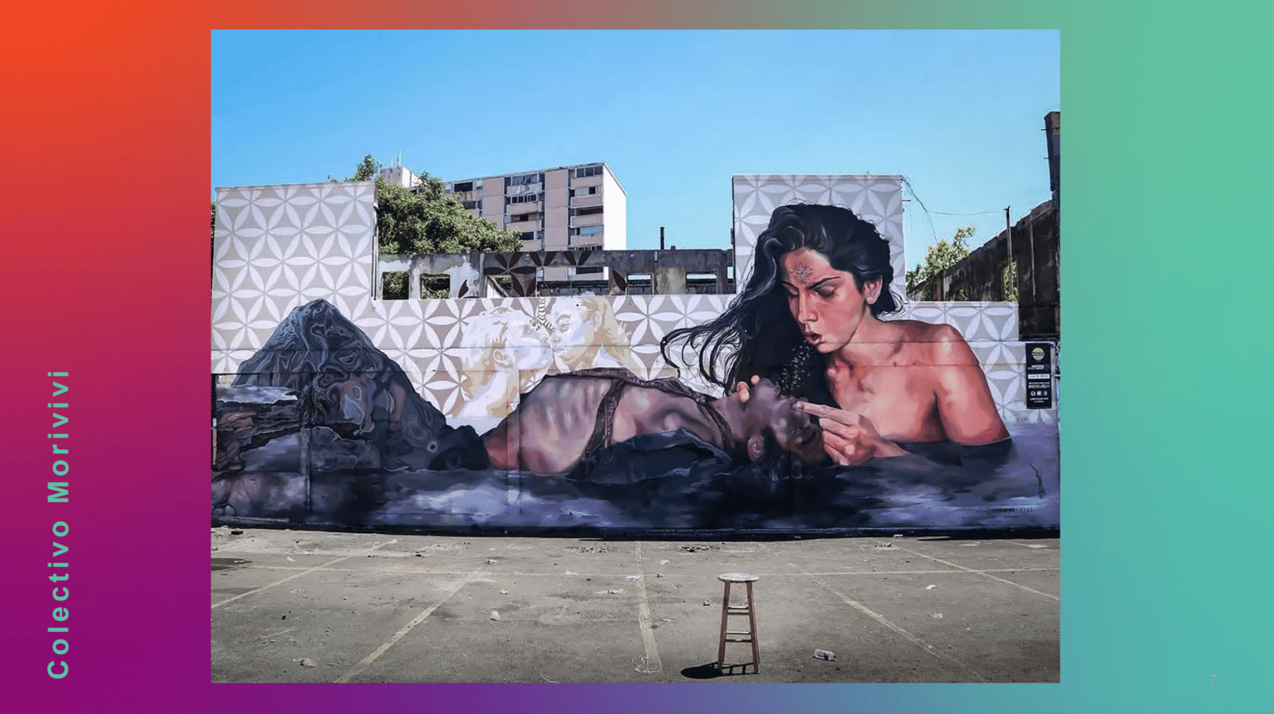 Oasis Art Program mural in Santurce, Puerto Rico” and “Puerto Rican muralism in Santurce - colectivo mirivivi